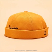 Collrown Men Landlord Hat,Brimless 6 Peanel Cotton Cap, Gorra de béisbol vintage sin visera