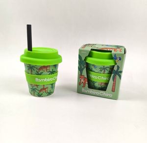 Vasos de Fibra de Bambú de 4 Onzas, Ecológicos, Reutilizables, Personalizados, Taza Pequeña de 120 ml con Tapa para Niños - Product Image 1