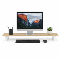 Support d'écran en bois personnalisé avec espace de rangement pour ordinateur portable, fabriqué en Chine