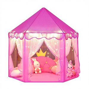 Tienda Infantil Hexagonal Rosa para Interiores, Tipo Yurta, <span class=keywords><strong>de</strong></span> <span class=keywords><strong>Tela</strong></span> Oxford, 52x48 Pulgadas, Fácil <span class=keywords><strong>de</strong></span> Instalar, Venta al Por Mayor Internacional - Product Image 1