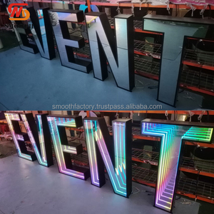 ป้ายไฟ LED กระจกอินฟินิตี้ ทำมือ สำหรับตกแต่งงานปาร์ตี้ งานแต่งงาน  โลโก้สำนักงาน 3 มิติ แบบกำหนดเอง ของ LEDA Party Events Decor - Product Image 2