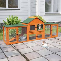 Grand enclos à lapins en bois pour l'extérieur, cage à lapins d'intérieur, facile à assembler et durable avec un plateau de nettoyage, toit imperméable