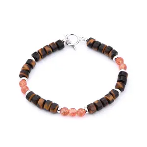 CL Classic Type Beads 16cm Natural Strawberry Crystal Tiger Bracelet For Men or Women