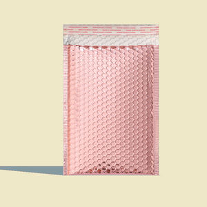 Film plaqué aluminium rose doré épaissi, taille 18cm x 23cm + 4 sacs à bulles, sacs express, sacs d'emballage cosmétique, vente en gros - Product Image 1