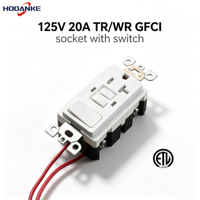 후안케 20A 125V GFCI 콤비네이션 스위치 콘센트, TR WR 내후성, CETLus 인증 5mA 접지 누전 차단기