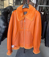 Blouson d'hiver B3 classique orange en peau de mouton USA, taille plus, veste en fourrure de mouton, nouvelle mode, manteaux en cuir véritable pour hommes