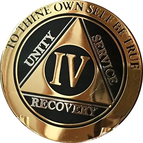 Özel 4 yıl AA madalyon siyah altın gümüş Alcoholics anonim Metal sobricoin sikke kurtarma sikke