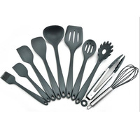 Stock de gros de produits finis, lot de 10 ustensiles de cuisine antiadhésifs, ensemble d'ustensiles de cuisine en silicone
