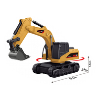 Mini RC Ekskavatör Oyuncak 1:64 Ölçekli Uzaktan Kumandalı Paletli İnşaat Aracı Metal Kepçeli Çocuklar İçin