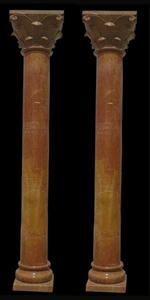 Colonnes Rondes Classiques en Marbre Rouge Rose Coucher de Soleil Naturel pour Projets de Villas et Hôtels - Product Image 4