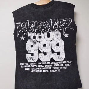 Camiseta <span class=keywords><strong>sin</strong></span> Mangas para Hombre, Estilo Vintage, Lavado Ácido, Desgastada, Personalizada - Product Image 3