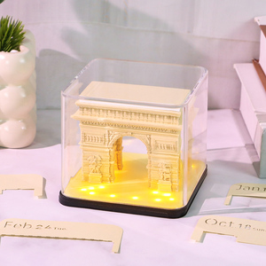 Calendario 3D Creativo con Diseño de Arco del Triunfo, Tallado a Mano, Iluminado, con Corte Láser, Artesanía en Papel - Product Image 3