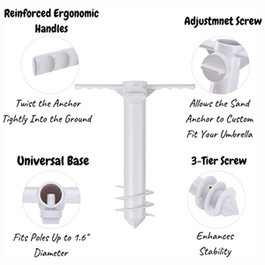 Abs Plastic Strand Paraplu Zand Anker Verstelbare Spike Vijzel Voor Tuin Patio Paraplu - Product Image 5