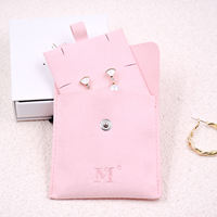 Conteneur de bijoux en microfibre de haute qualité avec porte-carte Logo personnalisé en gros boucle d'oreille collier fente sac de bijoux en microfibre