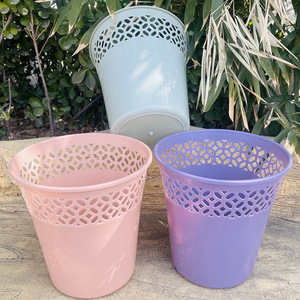 Hollow <b>Plastic</b> Waste Bin 10L Cylindrical Indoor Outdoor Use Open Design For Home Office <b>Kitchen</b> Bathroom - Product Image 4