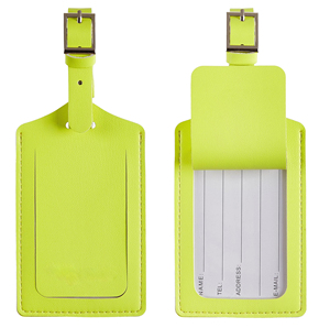 Étiquette de bagage de voyage en cuir véritable de luxe avec impression dorée, logo en relief, vierge, personnalisable, vente en gros - Product Image 1