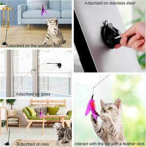 Entrega Rápida: Juguete para Gatos con Varita de Madera CFA, Plumas y Campana, Cabezal de Repuesto Extraíble y Duradero, Juguete para Rascar para Gatos - Product Image 2