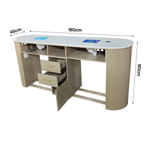 Table <span class=keywords><strong>de</strong></span> manucure double en bois <span class=keywords><strong>de</strong></span> luxe léger avec chaises, ensemble table et chaises <span class=keywords><strong>de</strong></span> manucure pour salon <span class=keywords><strong>de</strong></span> beauté avec collecteur <span class=keywords><strong>de</strong></span> poussière - Product Image 2