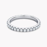 Bague de fiançailles éternelle en argent sterling 925 pour femme, sertie de moissanite étincelante