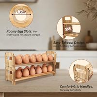 Estante de madera para huevos, organizador de huevos independiente para encimera, organizador de almacenamiento de huevos con múltiples ranuras para decoración de la encimera de la cocina del hogar