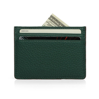 Porte-cartes personnalisé avec logo, en cuir véritable, RFID, portefeuille fin, mode, sans fermeture, pour homme et femme, porte-cartes d'identité, de crédit et de visite