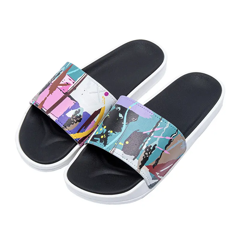 SSD Wholesale OEM Customize Logo Eco Friendly Non Slip Printed Flip Flop Men Shoes Outdoor Slippers