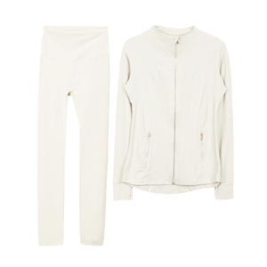 Ensemble de yoga 2 pièces pour femme, doux comme du beurre, sensation seconde peau, comprenant une veste ajustée sculptante et un legging taille haute amincissant et gainant le ventre, tenue d'entraînement - Product Image 3