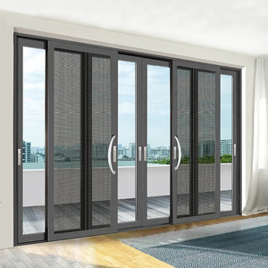 Porte Scorrevoli in Vetro Doppio di Grande Dimensione dal Design Moderno per Case e Negozi Commerciali, Porte Scorrevoli in Alluminio e Vetro Resistenti agli Uragani - Product Image 2