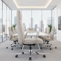 Fauteuil de bureau moderne ergonomique confortable en cuir souple, surface en cuir carrée en forme de losange, pivotant et réglable en hauteur