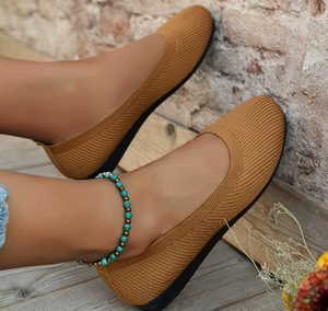 Zapatos planos de nuevo estilo para <span class=keywords><strong>mujer</strong></span>, zapatillas cómodas informales con tejido de mosca, cierre deslizante de <span class=keywords><strong>Color</strong></span> sólido transpirable para primavera y verano - Product Image 4