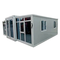 Maison conteneur pliable à double aile de 20 pieds en structure légère d'acier, portable, avec salle de bain et cuisine, pour usine transfrontalière