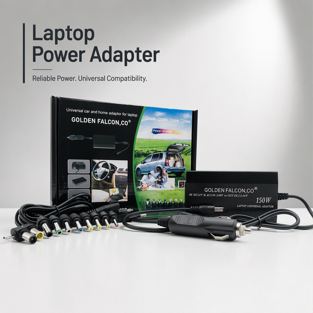Multi Tip Universal Laptop Power Adapter 150W DC12V &AC110-240V Dual Input Stable Output Portable Notebook Charger for Travel