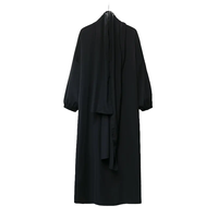 Vêtements Islamiques Ethniques Robe Dubaï Hijab Manches Smockées Robes de Ramadan Femmes Jilbabs Kaftans Abaya Robe de Prière Modeste Musulmane