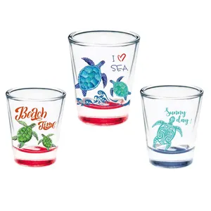 Custom Logo Turtle Wine Cup Shot Glasses Engravable Small Souvenir Shot Glass