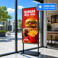 Layar Display Digital Signage Android LCD Ultra-tipis 4K 2500nits Kecerahan Tinggi Semi-outdoor 43 49 55 Inci SDK