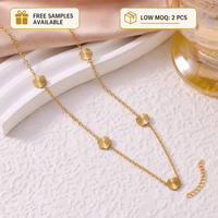 Parure de bijoux en acier inoxydable doré anti-ternissement, motif fleur à cinq pétales, collier et bracelet pour femme, vente en gros
