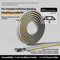 Heke D40 - Canal flexible autoadhesivo de PVC para suelo, aislante, para cableado doméstico, ranura engrosada antideslizante, protector de bordes.