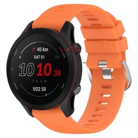 Bracelet en métal argenté 18mm pour Garmin Forerunner 255S 265S Music Cross Grain Bracelet de montre en silicone