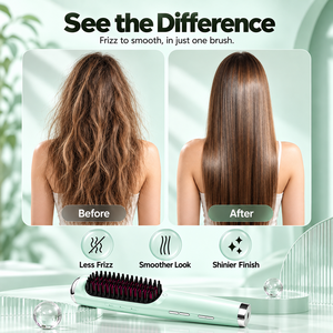 Cepillo Alisador de Cabello Inalámbrico con Iones Negativos, Cepillo Térmico con 2 Ajustes de Calor, Anti-Quemaduras, Portátil para Viajes - Product Image 3