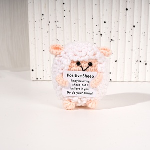 Handmade Dễ Thương Dệt Kim Ít Cừu Búp Bê Tích cực Khuyến khích Trang Trí Cho Giáng Sinh Vui Crochet May Dệt Đồ Chơi Cảm Xúc - Product Image 5
