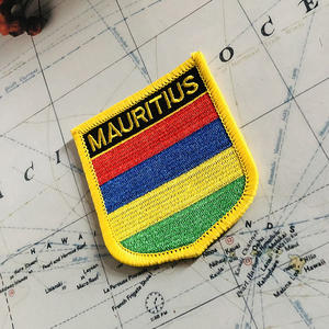 Écussons brodés drapeau national de <span class=keywords><strong>Maurice</strong></span>, badges en forme de bouclier et de carré, un ensemble pour la décoration de brassards et sacs à dos - Product Image 4