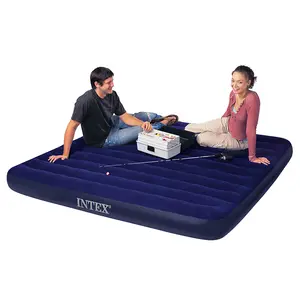 中国定制设计邻苯二甲酸酯免费PVC空气床intex大号床垫，带泵特大号床