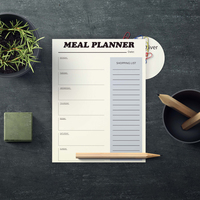 Logotipo personalizado Plan diario Lista de compras Bloc de notas de impresión Lista de tareas planificador de comidas Bloc de notas arrancables