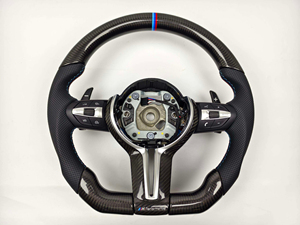 พวงมาลัยหุ้มด้วยหนังคาร์บอนไฟเบอร์แบบเจาะรูของ Nappa พร้อมถุงลมนิรภัยสำหรับ F26 F25 F20 <span class=keywords><strong>BMW</strong></span> G01 X3 G02พวงมาลัยอุ่น X4 - Product Image 3