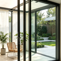 Portes coulissantes en verre insonorisées en alliage d'aluminium HUACAI, vente directe, double vitrage, résistantes aux intempéries, pour villa côtière