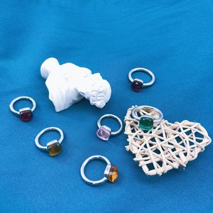 Bague de luxe en acier inoxydable avec tête de champignon, incrustation de zircon carré, étanche, pour femme, vente en gros - Product Image 5