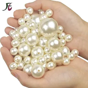 Creativebead acrylic plastic lucite mm abs 30mm ivory round with hole abs 4mm plastic pearls beads