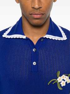 Mode personnalisée été hommes tricoté chemise incrustée pur coton hommes à manches courtes couleur unie tricoté pull col T-shirt - Product Image 3