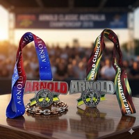 Medaglie Personalizzate per Bodybuilding con Logo Personalizzato, Basso MOQ, Stile Arnold Classic, Medaglie Premio in Metallo per Competizioni Fitness