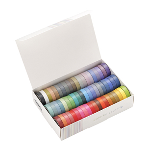 AAGU 60 Pièces/ensemble 8mm * 4m Décoratif Arc-En-Ciel Couleur Kit De Ruban Adhésif Album de Scrapbooking Décoration <span class=keywords><strong>Papier</strong></span> Skinny Washi Ensemble - Product Image 4